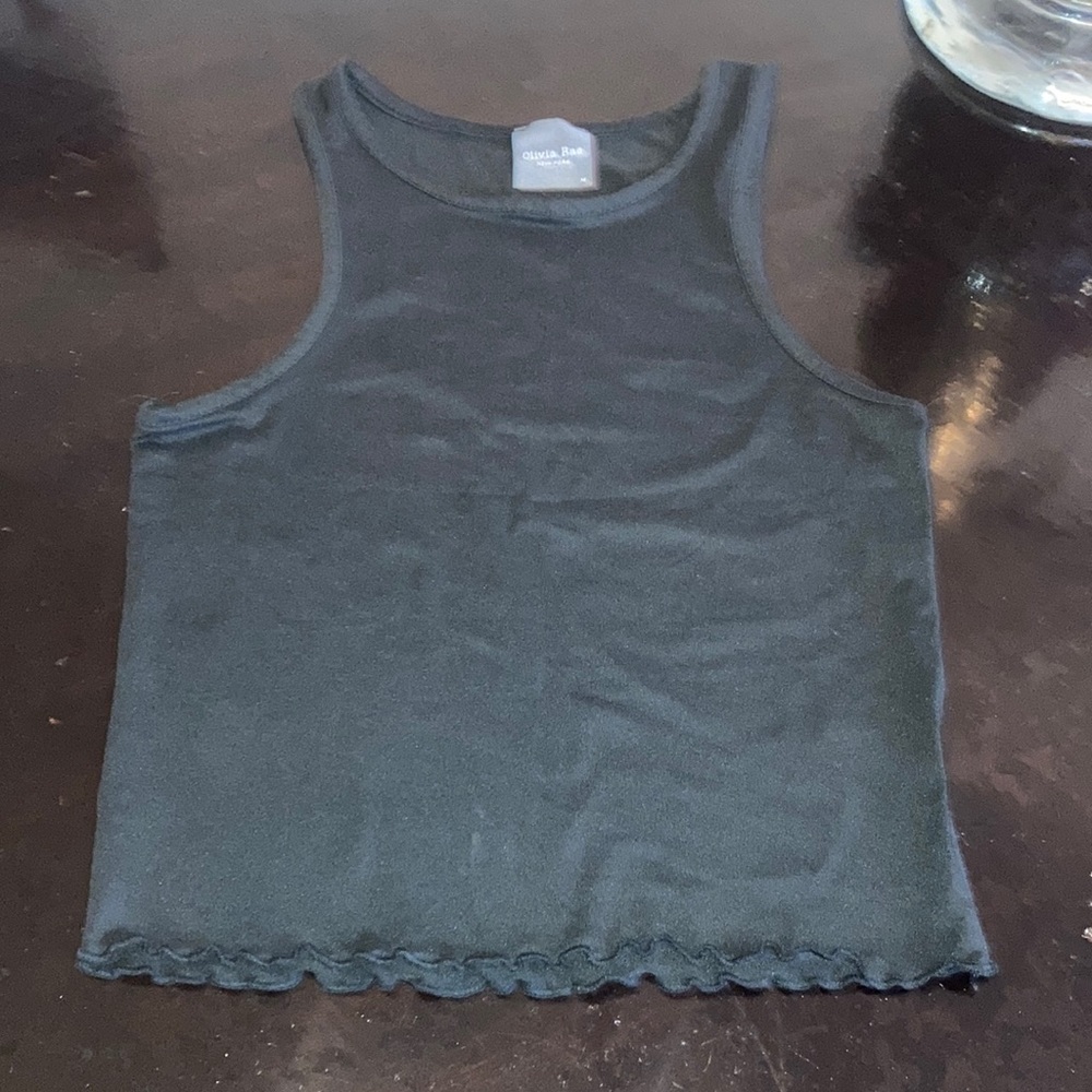 Cropped tank top black for women